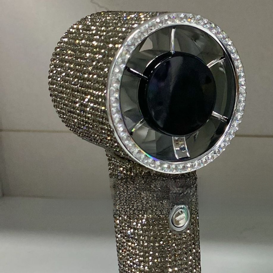 Diamond Mini Handheld Fan with Digital Display