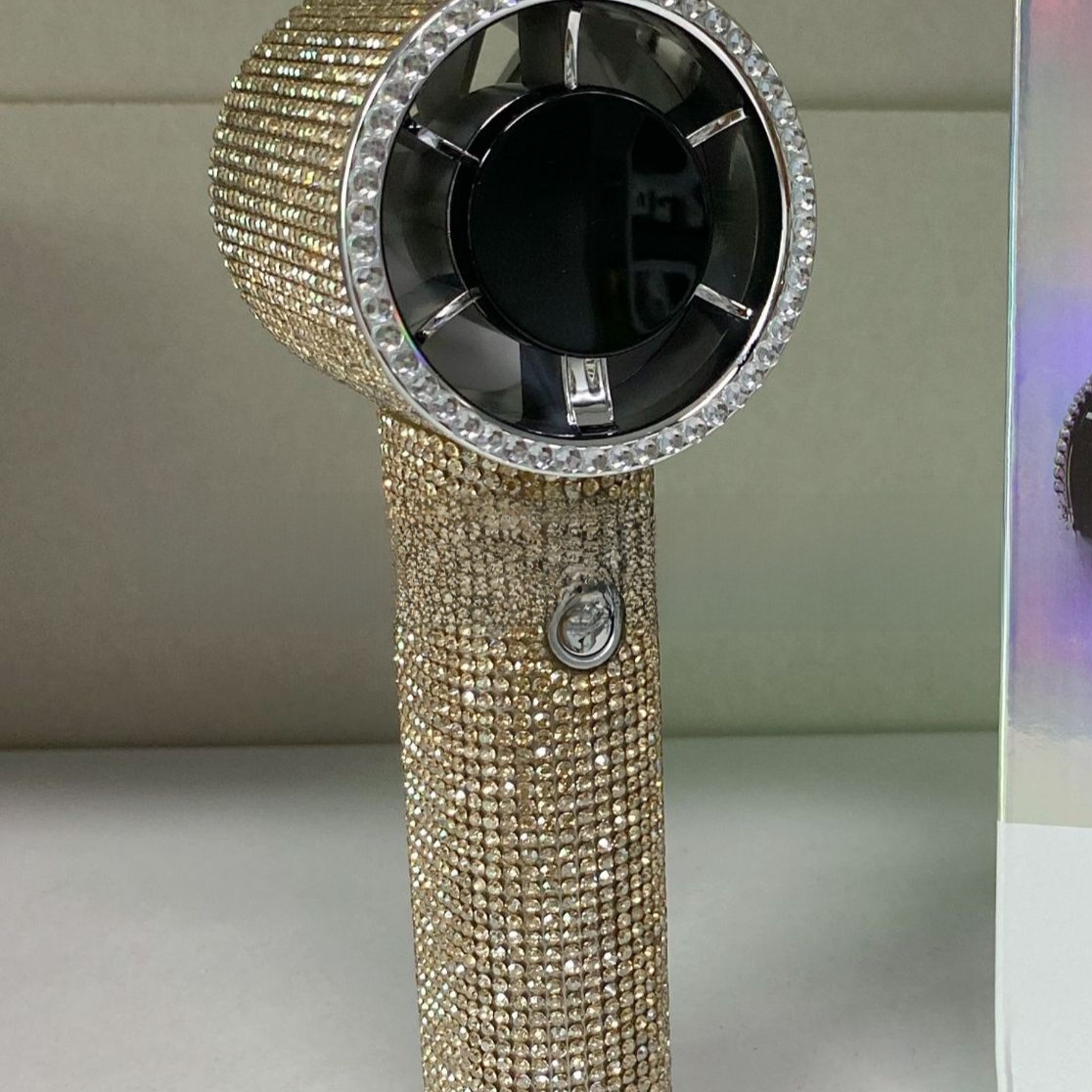 Diamond Mini Handheld Fan with Digital Display