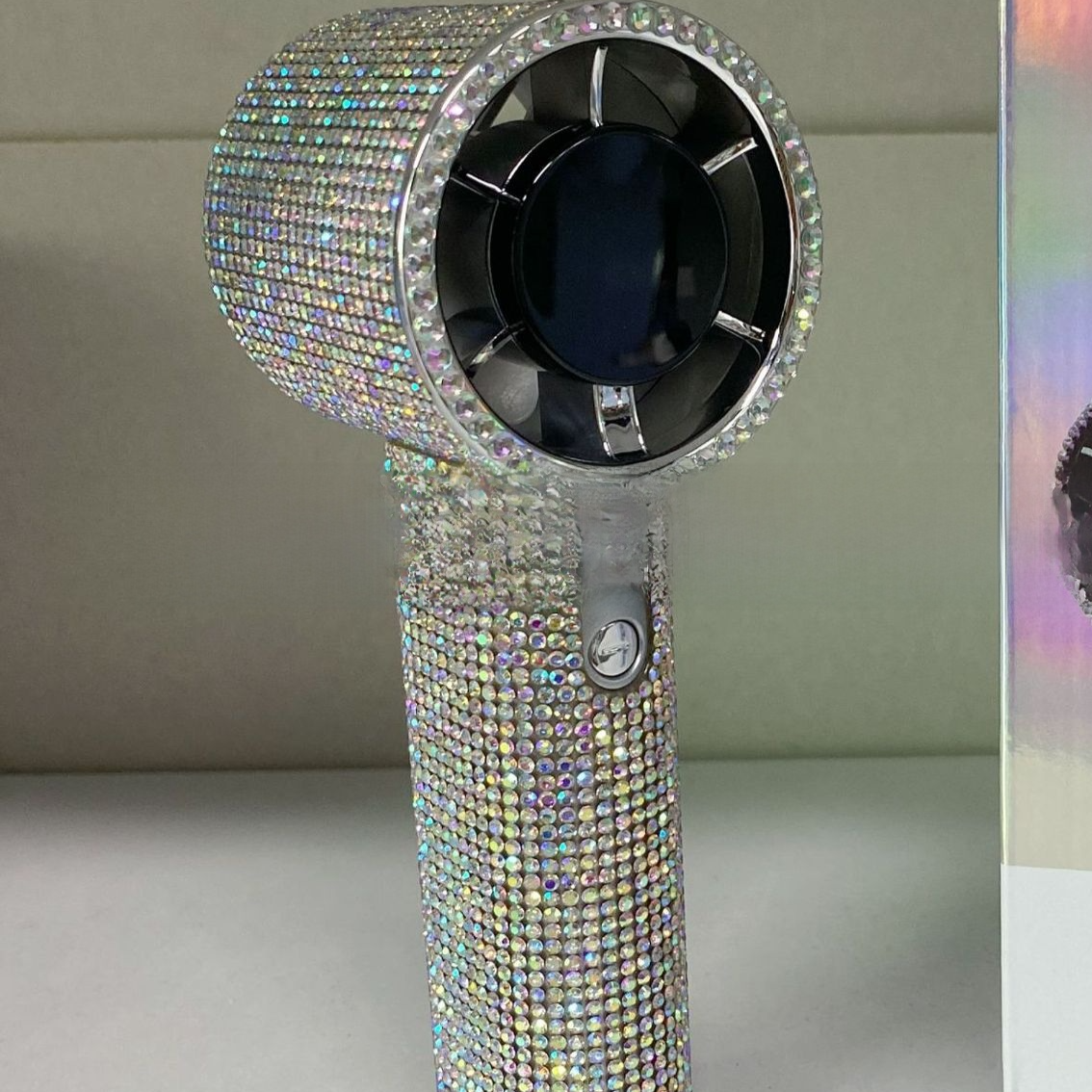 Diamond Mini Handheld Fan with Digital Display