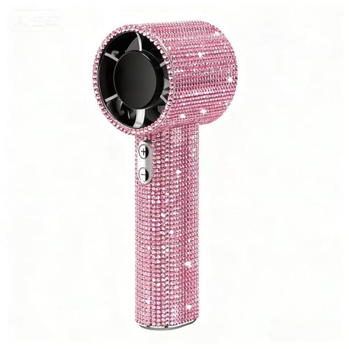 Diamond Mini Handheld Fan with Digital Display